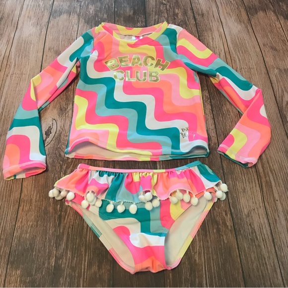 2 pc Betsey Johnson Swimsuit Size 6 - Picture 1 of 4